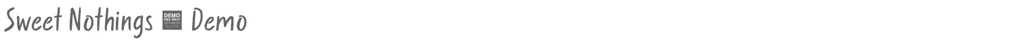 Sample characters Sweet Nothings Font